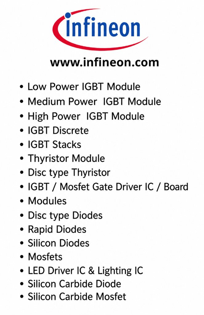 Infineon Technologies - IGBT Modules, Thyristors, Mosfets, Diodes Sourcing